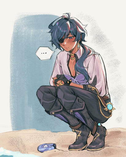 Colored Full-Body Sketch